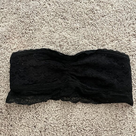 Aerie Black Lace Bandeau Top - Small - Picture 2 of 4